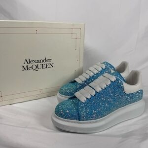 EUC Alexander McQueen Blue Glitter Sneakers - Kids 31 EU